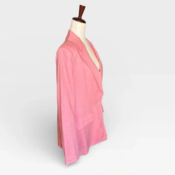 New Staud Blazer Maxwell Linen Blazer in Rosebud Size Medium - Picture 4 of 9